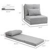 NicBex Convertible Sleeper Chair,Modern Folding Sofa Bed with Metal Frame,Modern Couches with Pillows  for Living Room,Gray - 3 of 4