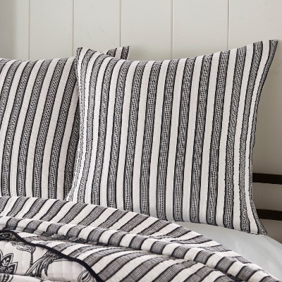 Tanzie Black Euro Sham Set Of 2 - Black & White - Levtex Home : Target