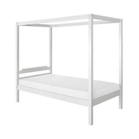 Twin Sutton Wood Canopy Bed White, Twin Wood Canopy Bed