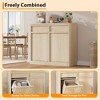 20 Gallon Double Tilt Out Trash Cabinet, Modern Hidden Freestanding Garbage Can & Laundry Hamper Pet Proof Cabinet - 3 of 4