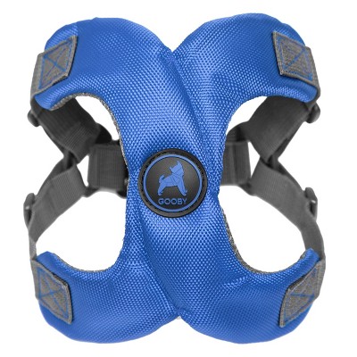 Gooby Escape Free Memory Foam Harness for Small Dogs, Blue, Large