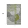 Olive Green And Gray Geometric Washable Indoor Outdoor Area Rug - 3 of 4