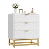 Modern Nightstand with 3 Drawers, Wooden Accent End Table with Metal Legs, Sofa Side Table for Small Space, 3 Drawer Dresser for Bedroom - 2 of 4