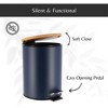 Evideco French Home Goods Stylish Trash Can with Bamboo Lid and Pedal, 2.5L Capacity - 4 of 4