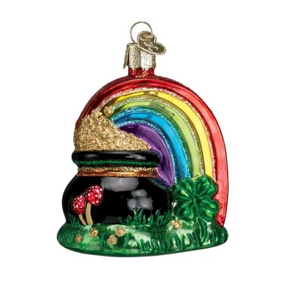 Old World Christmas 3.25 In Pot Of Gold Ornament Irish Rainbow Tree Ornaments