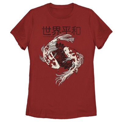 Women's Lost Gods Peaceful Koi Fish T-Shirt