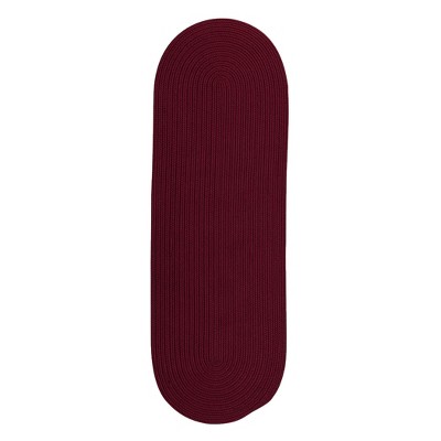 Colonial Mills Tortuga Braided Runner, Burgundy 2x7, Oval Shape