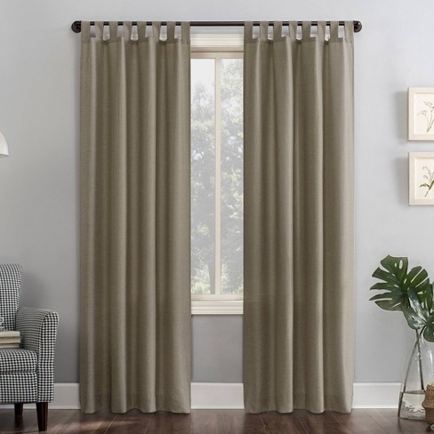 Ceri Linen Textured Jute Tabs Semi-sheer Curtain Panel - No. 918 : Target