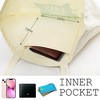 LotFancy Canvas Tote Bag for Women Lady Girl, Large Reusable Eco Bags with Inner Pocket, Beige - 3 of 4