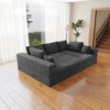 98.4" x 68.9" Plush Corduroy Modular Sectional Sofa with No Assembly Required, 4-Piece Free Combination, and Plush Fabric - 2 of 4