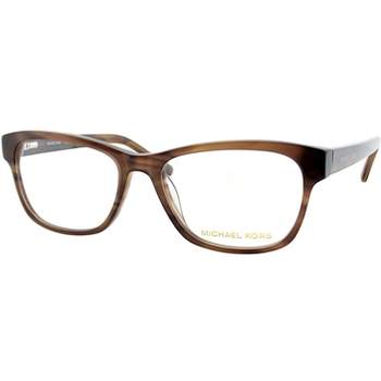 Michael Kors  226 Unisex Rectangle Eyeglasses Brown Horn 53mm