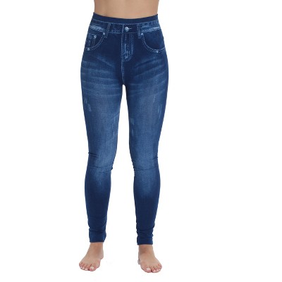 Just Love Women's Denim Wash Leggings - Stretchy and Comfortable Skinny Pants