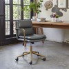 Office Chair 34.1–37"H Gray – Faux Leather Upholstery with Bronze Steel Frame, Modern Adjustable Swivel Seating By Zuo Modern - 2 of 4