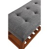 NicBex Storage Bench Shoe Rack Fabric Accent Oak Finish Legs for Bedroom and Entryway, Gray - 2 of 4