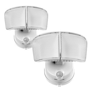 Home Zone Security® 1,000-Lumen Twin-Head Motion-Activated Battery-Operated LED Security Lights, 2 Pack - 1 of 4