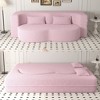 KTMBDW Convertible Folding Sofa Bed Sleeper Couch, Teddy Fabric Foam-Filled Upholstered Loveseat w/2 Pillows for Living Room - 3 of 4
