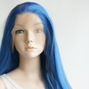Unique Bargains Women's Long Natural Curly Front Lace Wig 24" Blue 1PC - 4 of 4