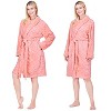 PAVILIA Short Robes for Women, Plush Soft Bathrobe Womens Lightweight, Fluffy Fuzzy Robe Knee Length, Shower Spa - 3 of 4