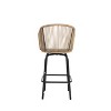 Set of 2 Woven Wicker Swivel Bar Stools, Patio Bar Height Chair for Backyard, Pool, Garden, Deck w/ 360 Rotation, 250lb Capacity, Gray - 3 of 4