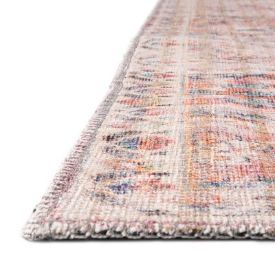 Ivory and Pink Rectangular Washable Flatweave Area Rug 8' x 10'