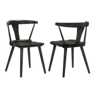 2 Pieces Set Dining Side Chair Rustic Modern Farmhouse Design Retro Design Easy to Assembly - 1 of 4