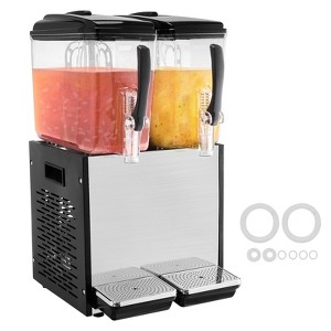 VEVOR Commercial Beverage Dispenser, 2 Tanks 12 L / 12.7 QT Per Tank Juice Dispenser, 286W Stainless Steel Ice Tea Drink Machine - 1 of 4
