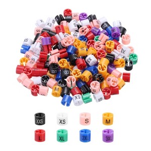 Unique Bargains Color Coding Plastic Reusable Round Shape Clothes Hanger Marker Size Tag 400 Pcs - 1 of 4