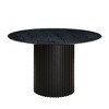 Homy Casa Round Pedestal Dining Table with Fluted Base in Black Wood Finish - 2 of 4