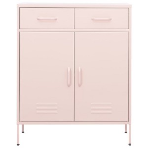vidaXL Industrial Storage Cabinet - Robust Steel Construction, Pink, 2-Door, 2-Drawer, 40" Height - 1 of 4