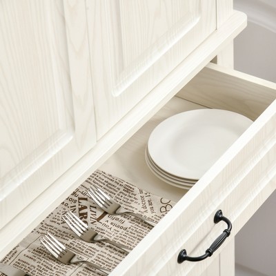 White Raised Panel Tall Kitchen Pantry Cabinet with Drawer