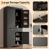 72in Tall Kitchen Pantry Cabinet, Farmhouse Large Cupboard Storage Cabinet with Adjustable Shelves 6 Door Racks for Living Dining Room Laundry - 4 of 4