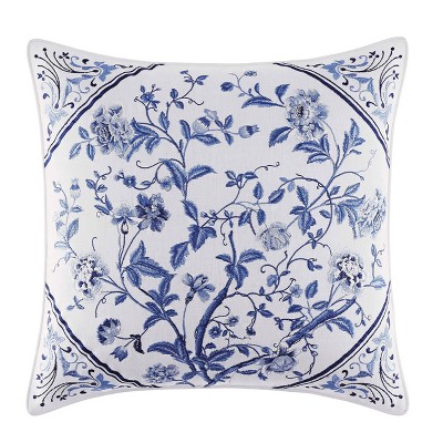 16"x16" Charlotte China Throw Pillow Blue - Laura Ashley