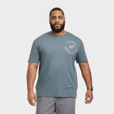 Men's Big & Tall Regular Fit Ford Bronco Flat Seams Short Sleeve Graphic T- shirt - Goodfellow & Co™ Gray Mt : Target