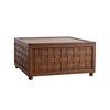 CLIHOME Farmhouse Coffee Table with Storage, Large Square Coffee Table for Living Room, Brown - 2 of 4