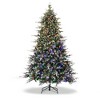 Frosted Christmas Tree, Flocked Christmas Tree with Pine Cones, 240 Warm White Lights-8 Modes,Metal Stand,Pencil Xmas Trees for Porch, Church, Office - 3 of 4