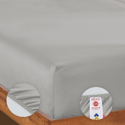 Light Grey Organic Cotton Percale California King Sheet Set