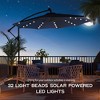 CLIHOME 11 ft. Outdoor LED Lamp Cantilever Umbrella 360-degree Rotation Patio Offset Umbrella with Base - 3 of 4