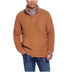 Weatherproof Mens Vintage Teddy Faux Shearling Quarter Snap Fleece Jacket - 1 of 1