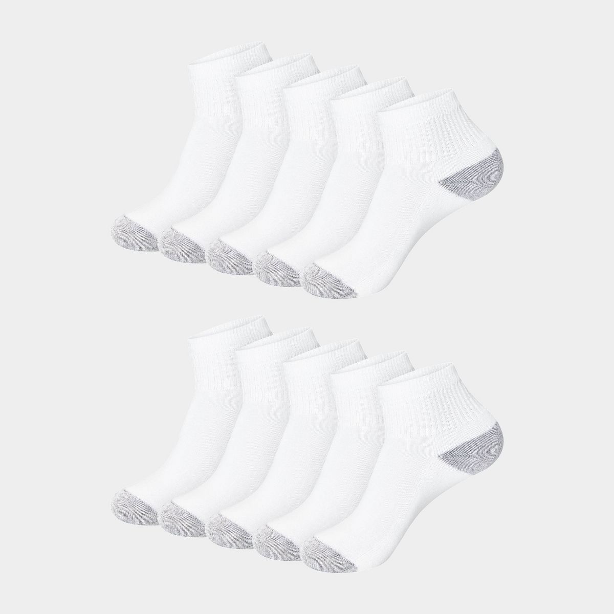 Hanes Women's Extended Size 10pk Ankle Socks - 8-12