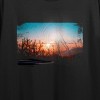 Sunrise Over A Field Crew Neck Short Sleeve Women's Black Crop Top - image 2 of 2