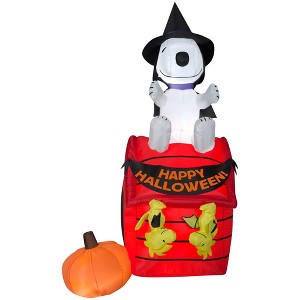 Peanuts Airblown Inflatable Snoopy Halloween House w/LEDs Scene Peanuts, 6 ft Tall, Multi - 1 of 4