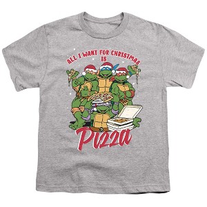 Boys' Teenage Mutant Ninja Turtles Christmas Pizza T-Shirt - 1 of 4