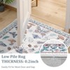 2x6FT Modern Washable Area Rug, Insect Floral Print Floor Cover with Non Slip Backing, Low Pile Stain Resistant Indoor Carpet for Bedroom - 4 of 4