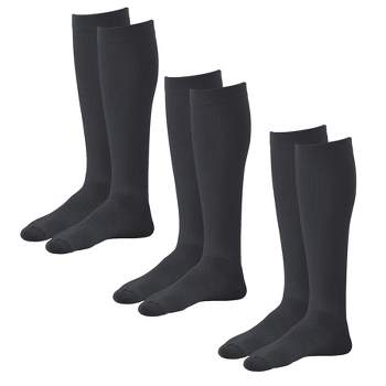 Ames Walker AW Style 632 Adult Diabetic 8-15 mmHg Compression Knee High Socks (3-Pack) Black X-Large