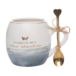 Transpac Ceramic Watercolor Mug w/Spoon Home Decorations Spring - 1 of 1