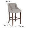 Emma and Oliver 30"H Transitional Upholstered Walnut Barstool with Accent Nails - 4 of 4