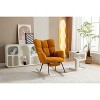 CAVINAS Teddy Accent Chair with Wooden Rocking Legs,Modern Arm Chair with Wooden Frame,Glider Rocker Accent Chair for Living Room - 3 of 4