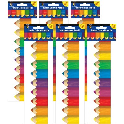 6pk 35' per Pack Jumbo Colored Pencils Border - Creative Teaching Press