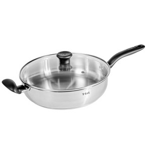 T-Fal Simply Cook Stainless Steel Saute Pan with Lid - 1 of 4