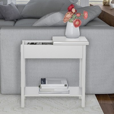 Hastings Home Narrow Flip Top End Table – White : Target